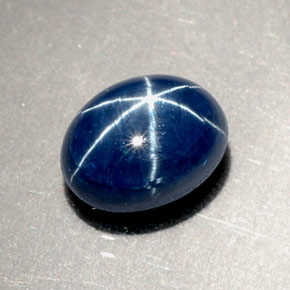 Zaffiro stellato naturale blu da 2,86 ct, taglio ovale, opaco