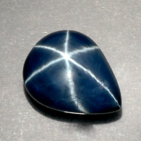Zaffiro stellato naturale blu da 2,53 ct, taglio a pera, opaco
