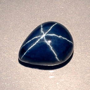Zaffiro stellato Blu naturale da 2.80 ct, Forma a pera, Opaco