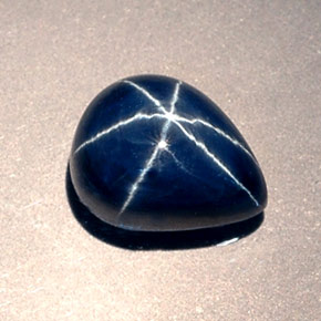 Zaffiro stellato Blu naturale da 2.80 ct, Forma a pera, Opaco