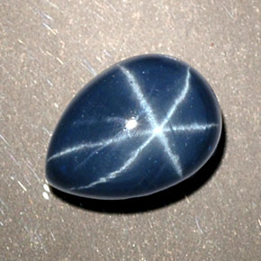 Zaffiro stellato naturale blu da 1,93 ct, taglio a pera, opaco