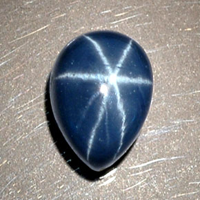 Zaffiro stellato naturale blu da 1,93 ct, taglio a pera, opaco