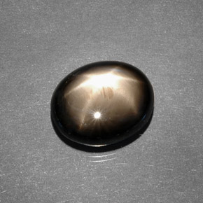 Zaffiro stellato naturale nero da 7,88 ct, taglio ovale, opaco