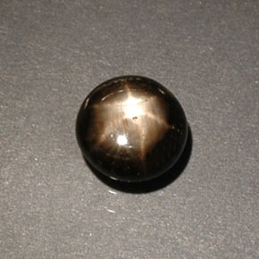 Zaffiro stellato naturale nero da 0,60 ct, taglio rotondo, opaco