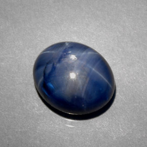 Zaffiro stellato Blu naturale da 5.38 ct, Taglio ovale, Opaco