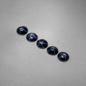 Zaffiro stellato naturale blu da  ct, taglio ovale, opaco