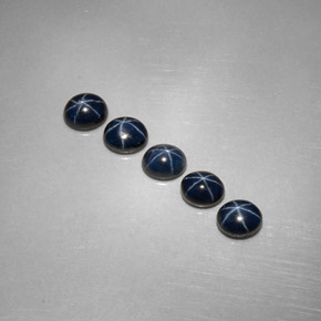 Zaffiro stellato naturale blu da  ct, taglio ovale, opaco