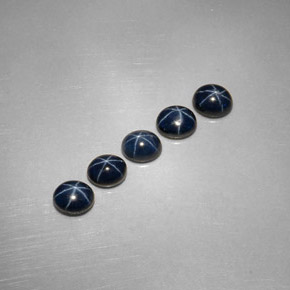 Zaffiro stellato naturale blu da  ct, taglio ovale, opaco