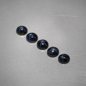 Zaffiro stellato naturale blu da  ct, taglio ovale, opaco