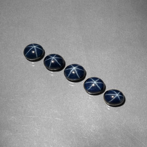 Gemme di Zaffiro stellato Blu scuro naturale da  ct, Taglio ovale, Opaco