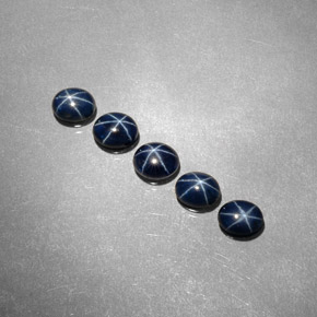Gemme di Zaffiro stellato Blu scuro naturale da  ct, Taglio ovale, Opaco