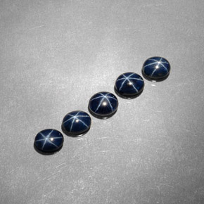 Gemme di Zaffiro stellato Blu scuro naturale da  ct, Taglio ovale, Opaco