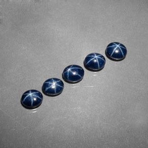 Gemme di Zaffiro stellato Blu scuro naturale da  ct, Taglio ovale, Opaco