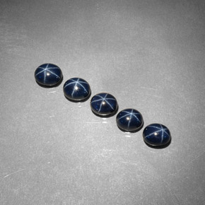 Zaffiro stellato naturale blu da  ct, taglio ovale, opaco