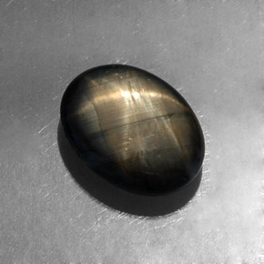 Zaffiro stellato Nero naturale da 4.26 ct, Taglio ovale, Opaco