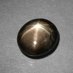 Zaffiro stellato naturale nero da 5,82 ct, taglio ovale, opaco