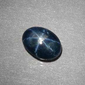Zaffiro stellato naturale blu da 2,31 ct, taglio ovale, opaco