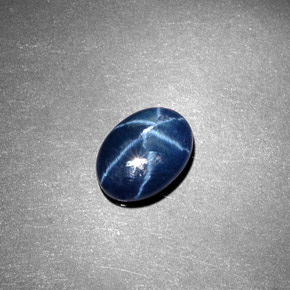 Zaffiro stellato naturale blu da 1,35 ct, taglio ovale, opaco