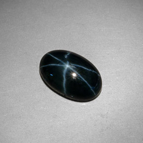Zaffiro stellato naturale blu da 3,21 ct, taglio ovale, opaco