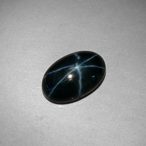 Zaffiro stellato naturale blu da 3,21 ct, taglio ovale, opaco