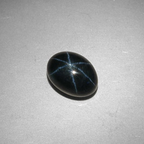 Zaffiro stellato naturale blu da 2,44 ct, taglio ovale, opaco