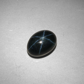 Zaffiro stellato naturale blu da 2,44 ct, taglio ovale, opaco