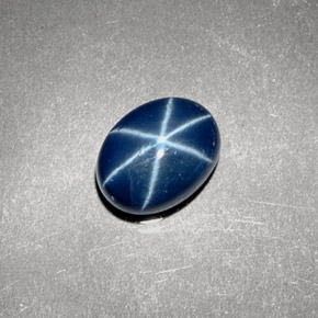 Zaffiro stellato naturale blu da 2,10 ct, taglio ovale, opaco