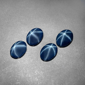 Gemme di Zaffiro stellato Blu naturale da  ct, Taglio ovale, Opaco