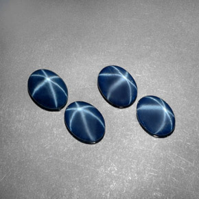 Gemme di Zaffiro stellato Blu naturale da  ct, Taglio ovale, Opaco