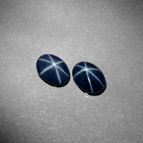 Zaffiro stellato naturale blu da  ct, taglio ovale, opaco