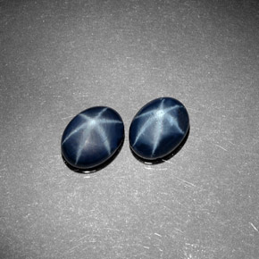 Zaffiro stellato naturale blu da  ct, taglio ovale, opaco