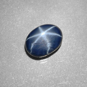 Zaffiro stellato naturale blu da 2,12 ct, taglio ovale, opaco