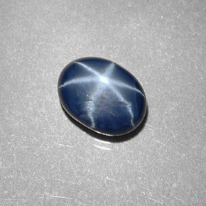 Zaffiro stellato naturale blu da 2,12 ct, taglio ovale, opaco