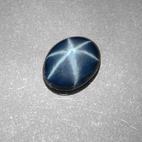 Zaffiro stellato Blu naturale da 1.57 ct, Taglio ovale, Opaco