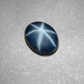 Zaffiro stellato Blu naturale da 1.57 ct, Taglio ovale, Opaco