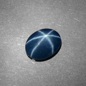 Zaffiro stellato Blu naturale da 1.00 ct, Taglio ovale, Opaco