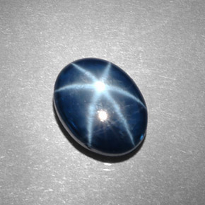 Zaffiro stellato naturale blu da 5,64 ct, taglio ovale, opaco