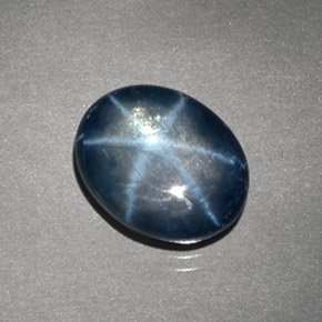 Zaffiro stellato naturale blu da 4,24 ct, taglio ovale, opaco