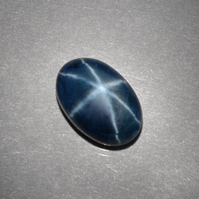 Zaffiro stellato naturale blu da 4,14 ct, taglio ovale, opaco