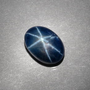 Zaffiro stellato naturale blu da 5,10 ct, taglio ovale, opaco