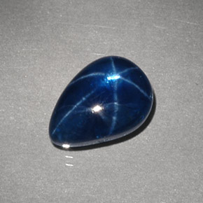 Zaffiro stellato Blu naturale da 3.99 ct, Forma a pera, Opaco