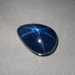 Zaffiro stellato Blu naturale da 3.99 ct, Forma a pera, Opaco