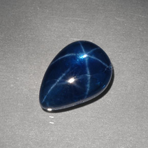 Zaffiro stellato Blu naturale da 3.99 ct, Forma a pera, Opaco