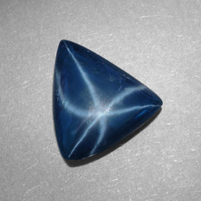 Zaffiro stellato Blu naturale da 5.57 ct, Taglio trillion, Opaco