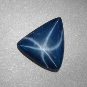Zaffiro stellato Blu naturale da 5.57 ct, Taglio trillion, Opaco