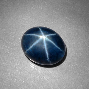 Zaffiro stellato naturale blu da 8,60 ct, taglio ovale, opaco