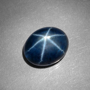 Zaffiro stellato naturale blu da 8,60 ct, taglio ovale, opaco