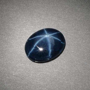 Zaffiro stellato Blu naturale da 2.90 ct, Taglio ovale, Opaco