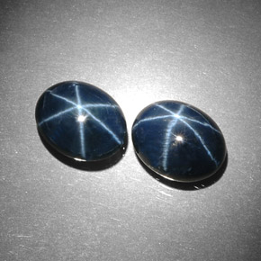 Zaffiro stellato naturale blu da  ct, taglio ovale, opaco