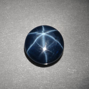 Zaffiro stellato Blu naturale da 5.84 ct, Taglio rotondo, Opaco